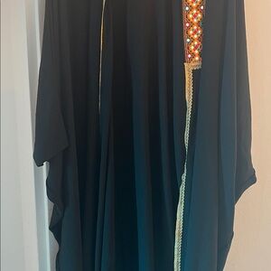 Maxi abaya / kaftan open with Embellished Trim
